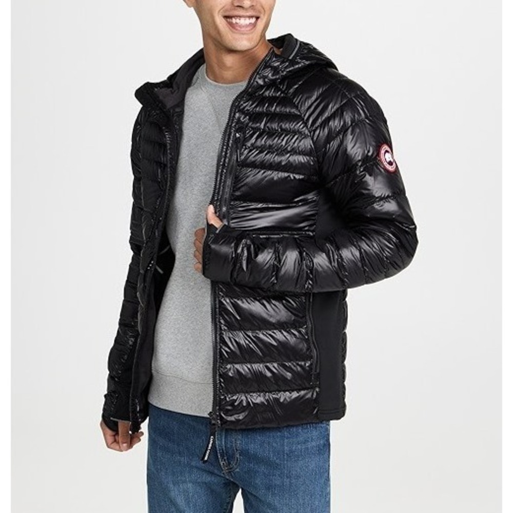 Canada Goose HyBridge Lite Hoodie Jacket Lightweight Blk Down Puffer Mens Small